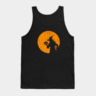 Halloween Moon Witch Pumpkin Tank Top